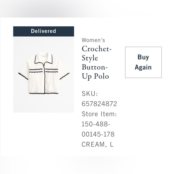 Abercrombie & Fitch Women’s Crochet Style Button-Up Polo - Picture 5 of 6